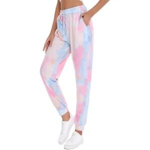 Ladies Sports Trousers, Breathable Simple Style Random Dyeing Ankle Banded Pants